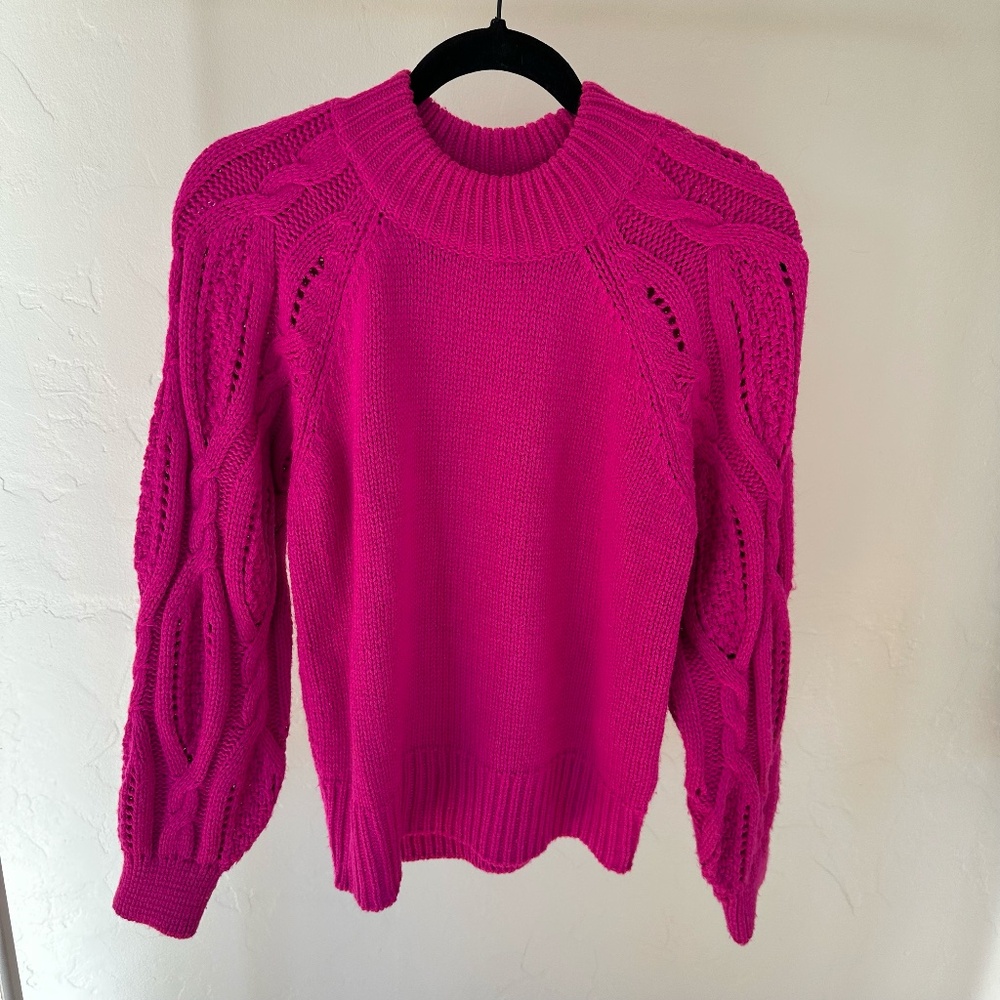 WHO WHAT WEAR HOT PINK SWEATER